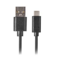CABLE USB LANBERG 2.0 MACHO/ USB TIPO C MACHO QUICK CHARGE 3.0 1M NEGRO