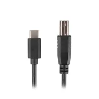 CABLE USB TIPO C A USB 2.0 TIPO B LANBERG 3M / MACHO - MACHO / NEGRO