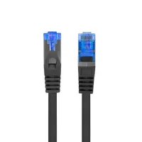 CABLE RED LANBERG LATIGUILLO CAT.6A S/FTP LSZH CCA 0.5M NEGRO FLUKE PASSED 