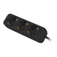 REGLETA LANBERG 3 TOMAS SCHUKO NEGRA 1.5M