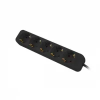 REGLETA LANBERG 5 TOMAS SCHUKO NEGRA 1.5M