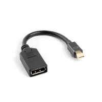 ADAPTADOR LANBERG MINI DISPLAYPORT MACHO A DISPLAYPORT HEMBRA CABLE 10 CM NEGRO