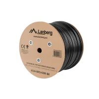 BOBINA PARA EXTERIOR LANBERG CAT.6  UTP RJ45 COBRE GEL-FILLED FLUKE AWG23 305M NEGRO