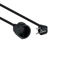 CABLE DE ALIMENTACION SCHUKO NANOCABLE 5M/ MACHO-HEMBRA/ NEGRO
