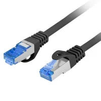 CABLE RED LANBERG LATIGUILLO CAT.6A S/FTP LSZH CCA 0.25M NEGRO FLUKE  PASSED