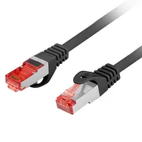 CABLE RED LANBERG LATIGUILLO CAT.6 S/FTP LSZH CU 0.25M NEGRO FLUKE PASSED