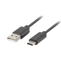 CABLE USB LANBERG 2.0 MACHO/ USB TIPO C MACHO QUICK CHARGE 3.0 1.8M NEGRO