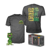 POP & TEE JURASSIC PARK CLEVER RAPTOR  FUNKO + CAMISETA TALLA L