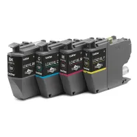 PACK CARTUCHOS TINTA BROTHER LC421XLVAL NEGRO CIAN MAGENTA AMARILLO 500 PAGINAS