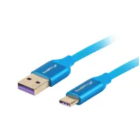 CABLE USB LANBERG 2.0 MACHO/USB TIPO C MACHO 5A 1M AZUL