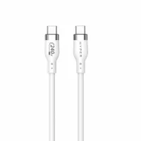 CABLE USB TIPO C HYPER 2M/ MACHO-MACHO/ BLANCO
