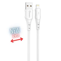 CABLE QCHARX ATHENS LIGHTNING A USB TIPO A / 2M / PVC BLANCO