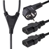 CABLE SCHUKO A 2X C13 STARTECH 2M/ MACHO-HEMBRA/ NEGRO