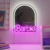 Espejo de neón LED de montaje en pared Barbie