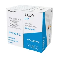 BOBINA 1GB/S LANBERG U/UTP RJ45 SOLIDO CCA AWG23 305M  NARANJA