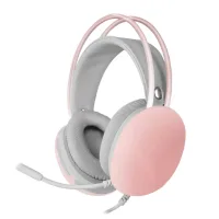 AURICULARES MARS GAMING MH-GLOW JACK 3.5MM RGB ROSAS