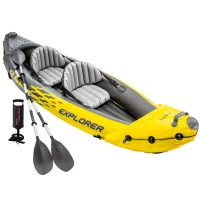 Intex 68307 - Kayak hinchable K2 Explorer 2 Personas con 2 remos y bomba