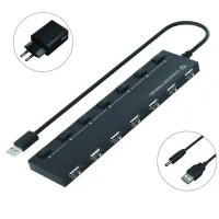 HUB USB 2.0 CONCEPTRONIC HUBBIES08 7 PUERTOS CON INTERRUPTORES CON ALIMENTADOR
