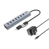 HUB USB 3.0 CONCEPTRONIC HUBBIES21GP 7 PUERTOS USB-C A 7XUSB-A CON ALIMENTADOR
