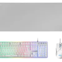 KIT TECLADO + RATON MARS GAMING MCPXWFR RGB BLANCO + ALFOMBRILLA FRANCES