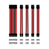 KIT DE EXTENSION PHOENIX CABLES FUENTE DE ALIMENTACION 30CM 24 PINES / 4 + 4 PINES / 6 + 2 PINES NEGRO Y ROJO