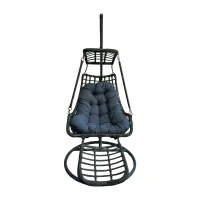 YOEVU | Relax chair KIT | Sillon Colgante con Cojín Acolchado | Estructura Reforzada | Resistente al Agua para Jardín Terraza Balcón o Interior | GRIS ANTRACITA
