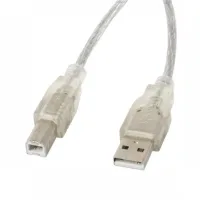 CABLE USB TIPO B A USB 2.0 TIPO A LANBERG 1.8M / MACHO - MACHO / TRANSPARENTE