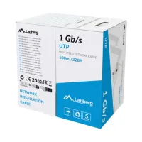 BOBINA 1GB/S LANBERG U/UTP RJ45 SOLIDO CCA AWG23 100M GRIS