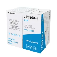 BOBINA 100MB/S LANBERG UTP RJ45 SOLIDO CCA AWG24 305M GRIS