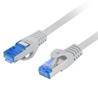 CABLE RED LANBERG LATIGUILLO CAT.6A S/FTP LSZH CCA 0.25M GRIS FLUKE PASSED