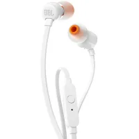 AURICULARES INTRAUDITIVOS JBL T110 WHITE / PURE BASS / DRIVERS 9MM / CABLE PLANO / MANOS LIBRES