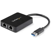 ADAPTADOR USB TIPO A A 2X RJ45 STARTECH MACHO-HEMBRA/ NEGRO