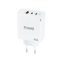 CARGADOR DE PARED TOOQ TRIPLE 2XUSB-C + USB A BLANCO 65W GAN