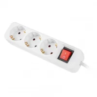REGLETA LANBERG 3 TOMAS SCHUKO CON PROTECION BLANCA 1.5M
