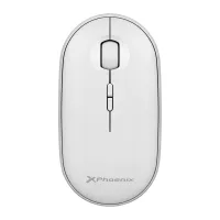 Phoenix Rebble Raton Inalambrico Bluetooth y 2.4 Ghz hasta 3 dispositivos con Receptor USB Clic Silencioso para Portátil Notebook PC Chomebook Mac Color Blanco