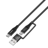 CABLE COOLBOX CARGA MAS DATOS MICRO USB-C 60W 1.2m ADAPTADOR USB-A