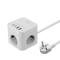 CARGADOR DE PARED MARS GAMING MD-CUBE35W 35W 3X SCHUKO 2X USB TIPO C 2X USB TIPO A BLANCO