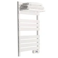 YOEVU - KIT RADIADOR TOALLERO 500 | 1500 W MAS REPISA EXTRA CON GANCHOS - COLOR BLANCO