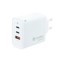 CARGADOR USB DE PARED COOLBOX 65W GAN 2 X USB TIPO C / USB TIPO A