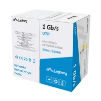 BOBINA 1GB/S LANBERG U/UTP RJ45 SOLIDO CCA AWG23 305M  AMARILLO