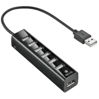 HUB 7 PUERTOS USB 2.0 NGS TINY NEGRO PLUG PLAY/ 480MBPS